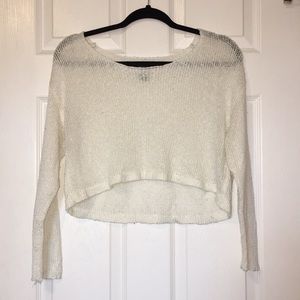 Knit cream cropped sweater
